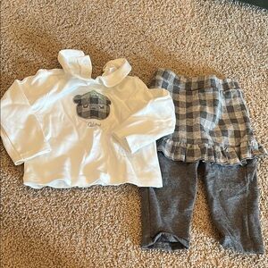 Adorable Kids White and Gray Outfit Set